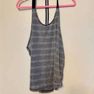 Nike Heather Gray Striped Tank Top